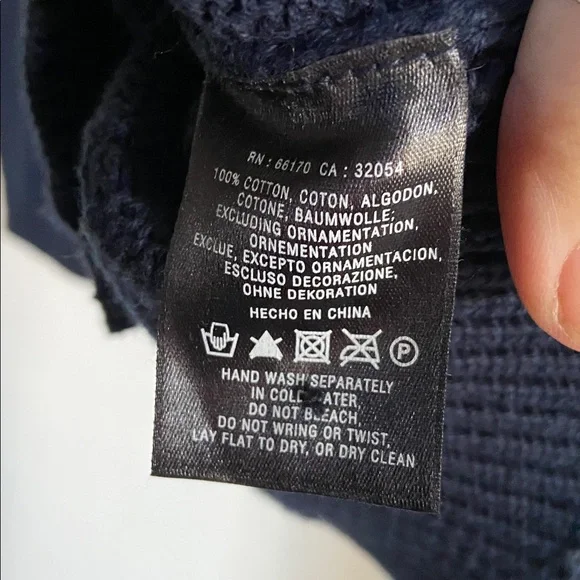 Anthropologie Mona Mabel navy cardigan with mixed media floral appliqués - Picture 15 of 16